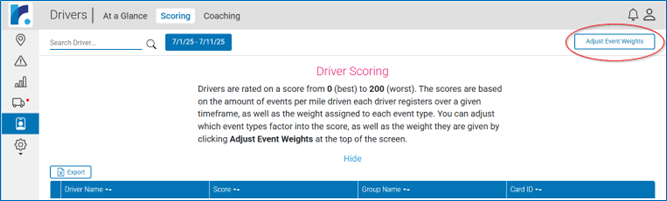 28 click adjust event weights